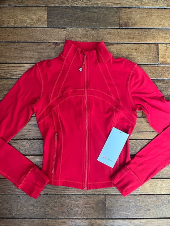 lululemon athletica Tops - Lululemon Dark Red Define Cropped Jacket Nulu Size 6 New With Tags RARE GEM